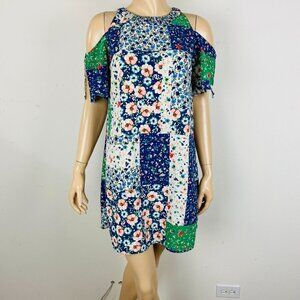 Zara Colorful Summer Floral Print Cold Shoulder Bohemian Hippie Women's XS Dress